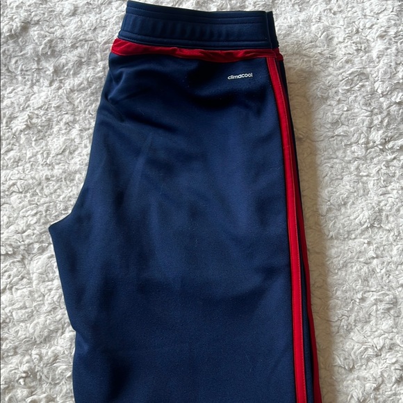 Adidas Navy Blue Track Pants with Red Stripes - Picture 4 of 5